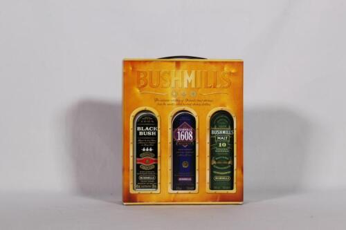(1) 3 pack Bushmills Black Bush, 1608 and 10 Year Old Single Malt (all 350ml), Northern Ireland