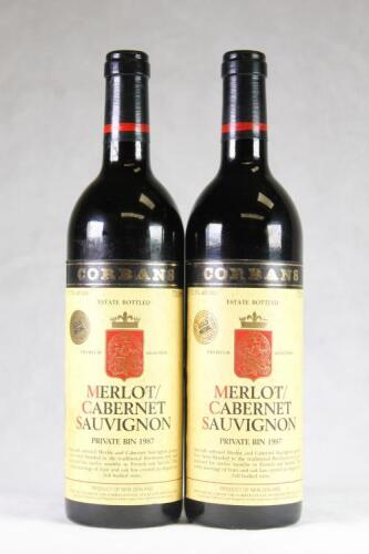(2) 1987 Corbans Private Bin Merlot/Cabernet Sauvignon, Hawkes Bay