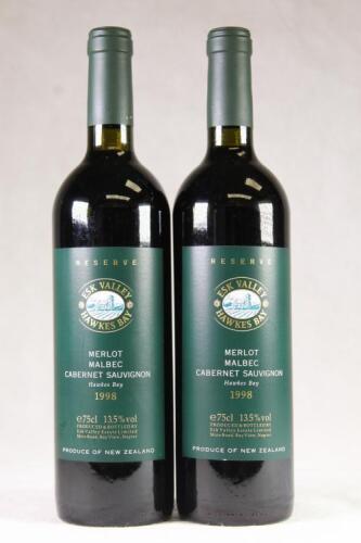 (2) 1998 Esk Valley Reserve Merlot/Malbec/Cabernet Sauvignon, Hawkes Bay