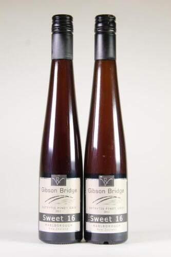 (2)&nbsp;2011 Gibson Bridge Sweet 16 Botrytis Pinot Gris 375ml, Marlborough