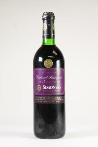 (1) 1990 Simonsig Cabernet Sauvignon, Stellenbosch South Africa