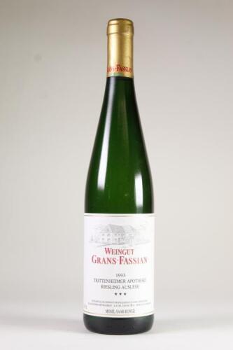 (1) 1993 Weingut Grans-Fassian Trittenheimer Apotheke Riesling Auslese *** #1, Mosel Saar Ruwer