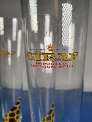 6 x Giraf beer glasses in one lot