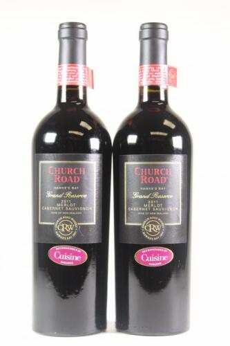 (2) 2011 Church Road Grand Reserve Merlot/Cabernet Sauvignon, Hawkes Bay