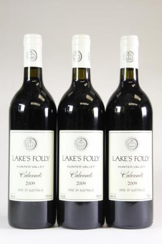 (3) 2009 Lake's Folly Cabernets, Hunter NSW
