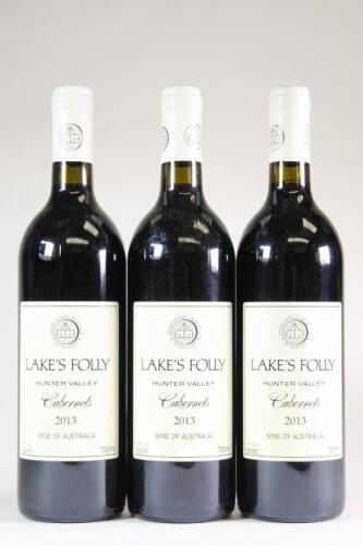 (3) 2013 Lake's Folly Cabernets, Hunter NSW