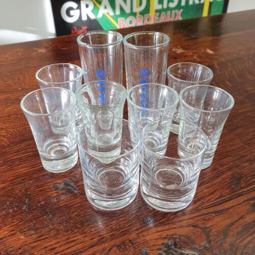 Ten shot glasses in one lot
