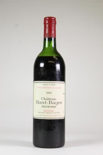 (1) 1983 Chateau Haut-Bages Averous, Pauillac 5eme Cru Classe