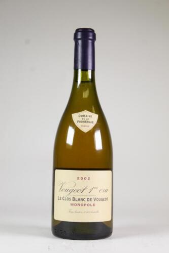 (1) 2002 Domaine de la Vougeraie Vougeot Le Clos Blanc de Vougeot 1er Cru, Cote de Nuits