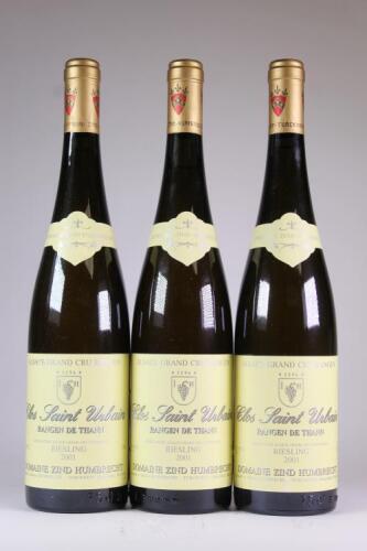 (3) 2001 Domaine Zind Humbrecht Clos Saint Urbain Rangen Grand Cru Riesling