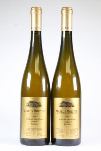(2) 1999 Markus Molitor Wehlener Klosterberg Riesling Auslese 1 Star, Mosel Saar Ruwer