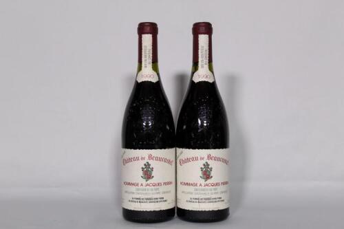 (2) 1990 Chateau de Beaucastel Chateauneuf du Pape Hommage Jacques Perrin, Rhone