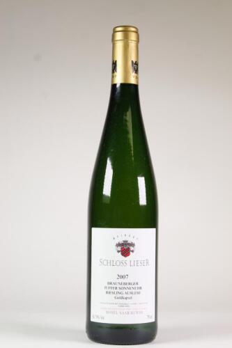 (1) 2007 Weingut Schloss Lieser Brauneberger Juffer-Sonnenuhr Goldkapsel Riesling Auslese, Mosel Saar Ruwer