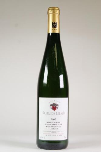 (1) 2007 Weingut Schloss Lieser Brauneberger Juffer-Sonnenuhr Goldkapsel Riesling Auslese, Mosel Saar Ruwer