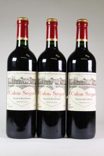 (3) 2007 Chateau Calon Segur 3eme Cru Classe, St Estephe