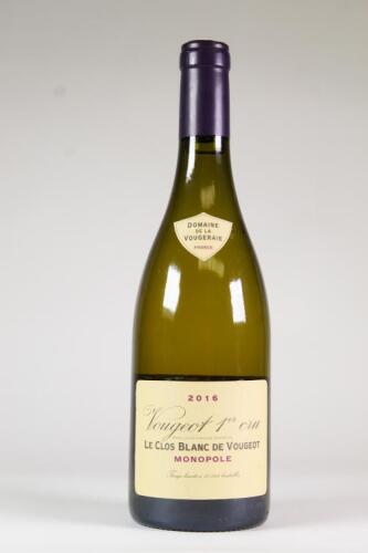 (1) 2016 Domaine de la Vougeraie Vougeot Le Clos Blanc 1er Cru, Cote de Nuits
