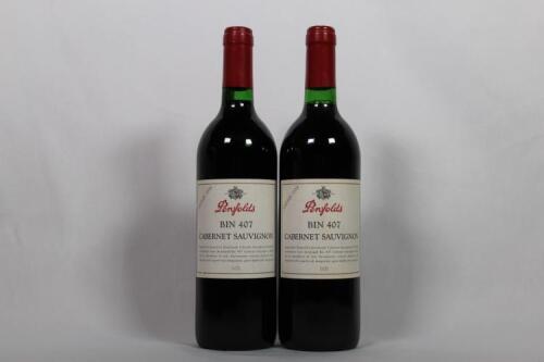 (2) 1998 Penfolds Bin 407 Cabernet Sauvignon, South Australia