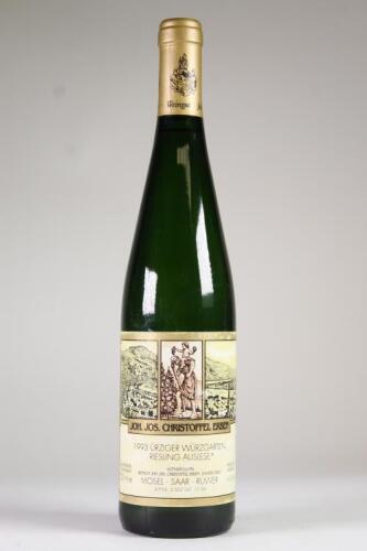 (1) 1993 Weingut Joh. Jos. Christofffel-Erben &Uuml;rziger W&uuml;rzgarten Riesling Auslese * Nr. 15, Mosel Saar Ruwer