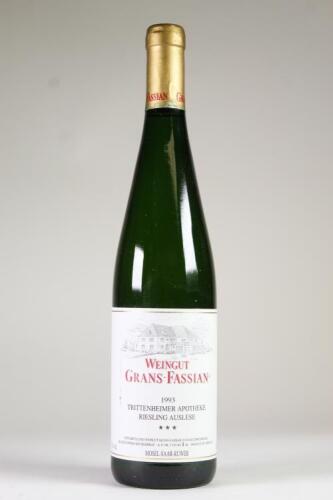 (1) 1993&nbsp;Weingut Grans-Fassian Trittenheimer Apotheke, Riesling Auslese *** Nr. 1, Mosel Saar Ruwer