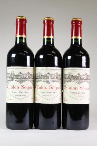 (3) 2007 Chateau Calon Segur 3eme Cru Classe, St Estephe