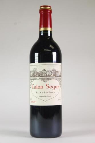 &nbsp;&nbsp;(1) 2003 Chateau Calon-S&eacute;gur 3eme Cru Classe, St Estephe&nbsp;&nbsp;&nbsp;&nbsp;&nbsp;&nbsp;&nbsp;&nbsp;&nbsp;&nbsp;&nbsp;&nbsp;&nbsp;&nbsp;&nbsp;&nbsp; &nbsp;