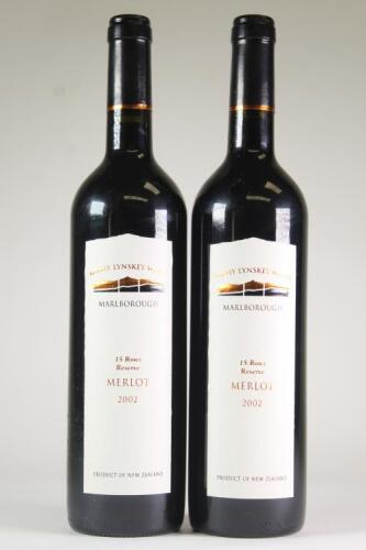 (2) 2002 Kathy Lynskey 15 Rows Reserve Merlot, Marlborough
