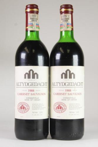 (2) 1988 Altydgedacht Cabernet Sauvignon, Durbanville South Africa