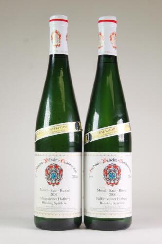 (2) 2004 Friedrich Wilhelm Gymnasium Falkensteiner Hofberg Riesling Spatlese, Mosel Saar Ruwer