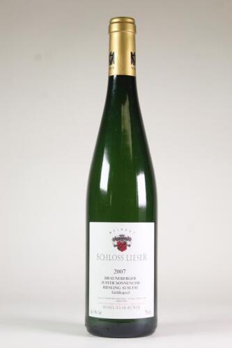(1) 2007 Weingut Schloss Lieser Brauneberger Juffer-Sonnenuhr Goldkapsel Riesling Auslese, Mosel Saar Ruwer