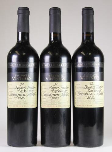 (3) 2002 Private Vintners Beyers Truter Cabernet Sauvignon/Merlot, Stellenbosch South Africa