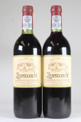 (2) 1988 Zevenwacht Cabernet Sauvignon, Stellenbosch South Africa