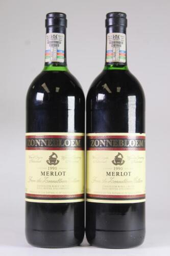 (2) 1990 Zonnebloem Merlot, Stellenbosch South Africa