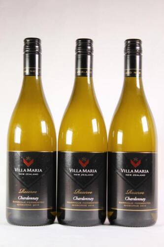 (3) 2014 Villa Maria Reserve Barrique Fermented Chardonnay, Gisborne