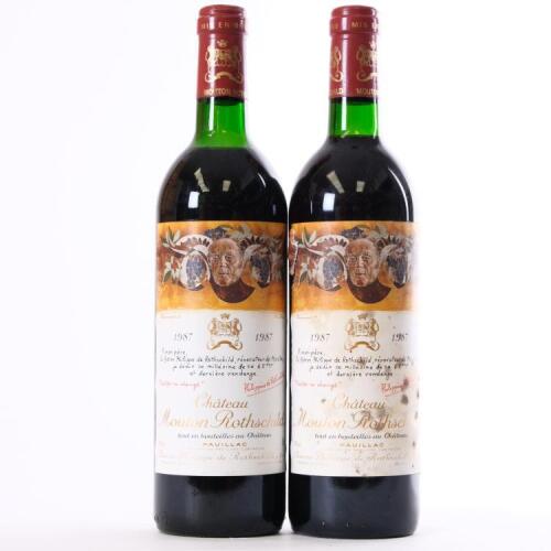 (2) 1987 Chateau Mouton Rothschild 1er Cru Classe, Pauillac