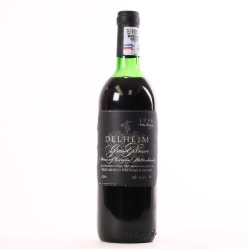 (1) 1988 Delheim Grand Reserve, Stellenbosch South Africa