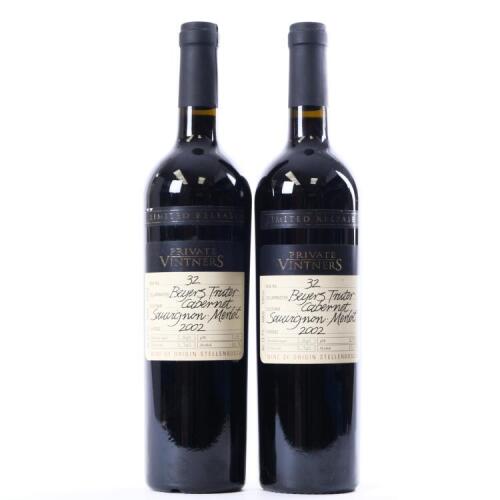 (2) 2002 Private Vintners Beyers Truter Cabernet Sauvignon/Merlot, Stellenbosch South Africa