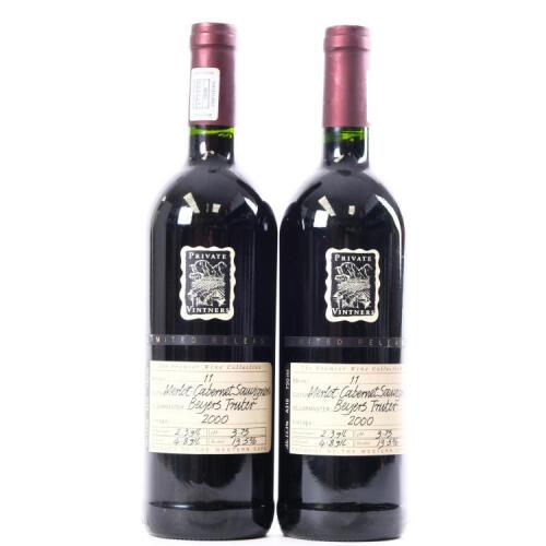 (2) 2000 Private Vintners Beyers Truter Merlot/Cabernet Sauvignon, Western Cape South Africa