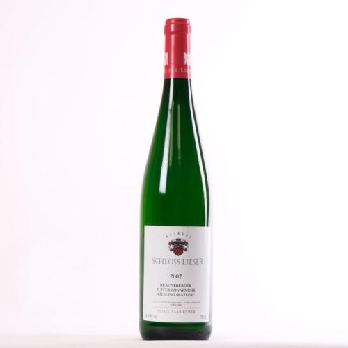 (1) 2007 Weingut Schloss Lieser Brauneberger Juffer-Sonnenuhr Riesling Spatlese, Mosel Saar Ruwer