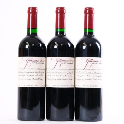 (3) 2010 Gillman Vineyard Red, Matakana