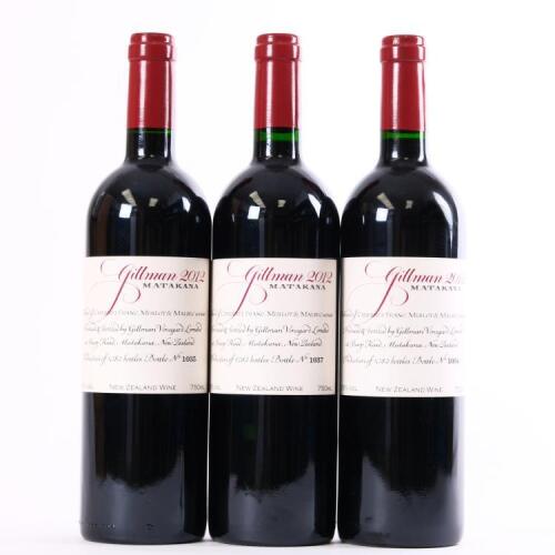 (3) 2012 Gillman Vineyard Red, Matakana