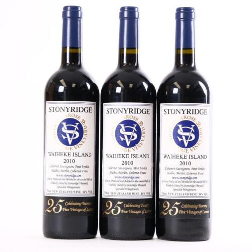 (3) 2010 Stonyridge Vineyard Larose, Waiheke