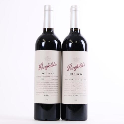 (2) 2004 Penfolds Block 42 Kalimna Cabernet Sauvignon, Barossa SA