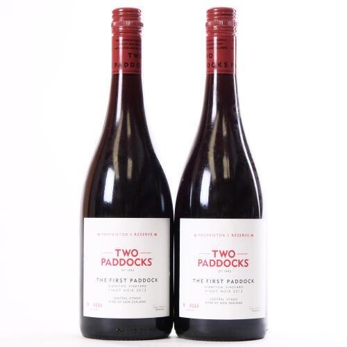 (2) 2013 Two Paddocks The First Paddock Pinot Noir, Gibbston