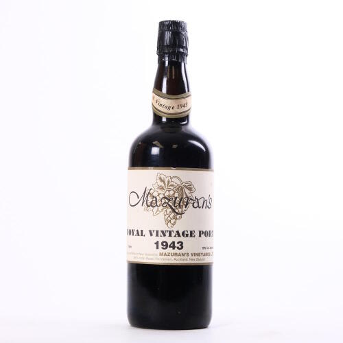 (1) 1943 Mazuran's Royal Vintage Port, West Auckland