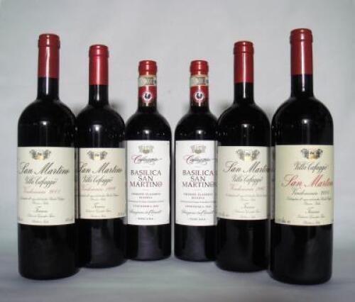(1) 6 pack Cafaggio Chianti Classico Basillica San Martino (vintages 1997, 1999, 2001, 2004, 2 x 2010), Tuscany