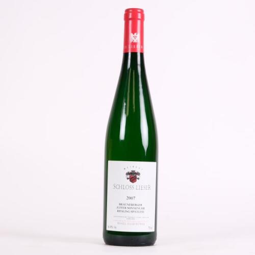 (1) 2007 Weingut Schloss Lieser Brauneberger Juffer-Sonnenuhr Riesling Spatlese, Mosel Saar Ruwer