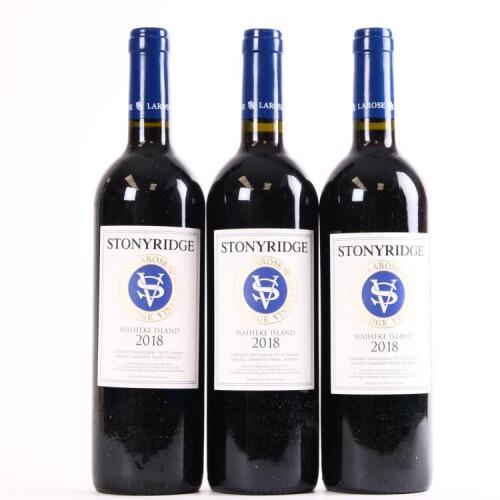 (3) 2018 Stonyridge Vineyard Larose, Waiheke