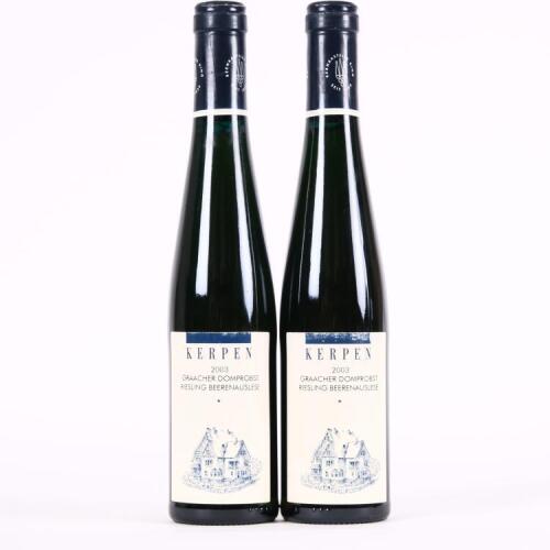 (2) 2003 Kerpen Graacher Domprobst Riesling Beerenauslese 1 star 375ml, Mosel Saar Ruwer