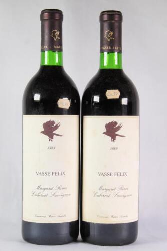 (2) 1989 Vasse Felix Cabernet Sauvignon, Margaret River WA