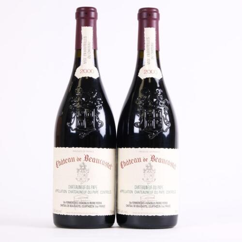 (2) 2000 Chateau de Beaucastel Chateauneuf du Pape
